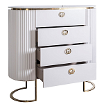 Комод белый овальный с мраморной столешницей Thoroughbass варинант исполнения - 2 | Loft Concept в Саратове