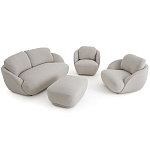 Полукруглое кресло из обивки меланж Halle Melange Armchair варинант исполнения - 9 | Loft Concept в Саратове