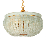 Подвесной светильник с каскадом из стеклянных декоративных элементов на золотом каркасе Shining Sea Glass варинант исполнения - 3 | Loft Concept в Саратове