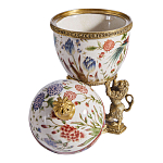 Шкатулка в форме яйца на величественных львах из фарфора с бронзовыми элементами Eden Garden варинант исполнения - 7 | Loft Concept в Саратове