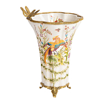 Ваза из фарфора с бронзовой стрекозой  Paradise Dragonfly варинант исполнения - 1 | Loft Concept в Саратове