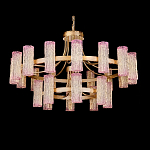 Люстра двухъярусная круглая с текстурными цилиндрическими плафонами Glimpse варинант исполнения - 2 | Loft Concept в Саратове