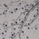 Обои ручная роспись Plum Blossom Special Colourway on Lilac Hint dyed silk варинант исполнения - 1 | Loft Concept в Саратове