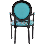Полукресло из массива бука бирюзовое с изображением птиц и цветов Turquoise Chinoiserie Garden Chair варинант исполнения - 2 | Loft Concept в Саратове