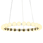 Люстра светодиодная кольцевая с круглыми плафонами белого цвета PEARLS Suspension 48 варинант исполнения - 3 | Loft Concept в Саратове