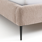 Кровать с обивкой велюр Hazel Velour Beige Bed варинант исполнения - 6 | Loft Concept в Саратове