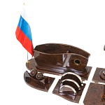 Настольный письменный набор с часами из природного камня обсидиана Competent Leader варинант исполнения - 3 | Loft Concept в Саратове