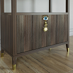 Стеллаж со стеклянными полками Elsa Dreams Walnut варинант исполнения - 1 | Loft Concept в Саратове