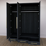Большой Шкаф Primo Черный дуб с 3 дверьми и 3 выдвижными ящиками варинант исполнения - 8 | Loft Concept в Саратове