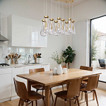 Люстра с 9-ю прозрачными стеклянными плафонами в форме капли Lucid Rain  варинант исполнения - 11 | Loft Concept в Саратове