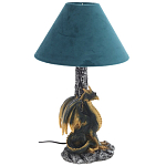 Настольная лампа Дракон Dragon Black Gold Table Lamp Синий Абажур варинант исполнения - 1 | Loft Concept в Саратове