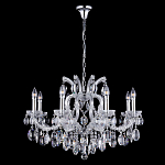 Люстра подвесная с 8-ю лампочками и прозрачными хрустальными подвесками на хромированном основании Crystal lamps варинант исполнения - 2 | Loft Concept в Саратове