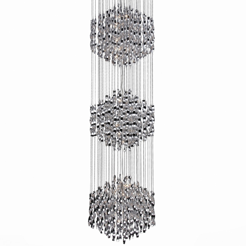 Люстра Macaroni Chandelier Chrome triple Хром Люстра Macaroni Chandelier Chrome triple Хром в Саратове | Loft Concept
