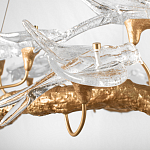 Люстра подвесная с прозрачными стеклянными птичками на ветвях Диаметр 100 см Serip Voa варинант исполнения - 10 | Loft Concept в Саратове