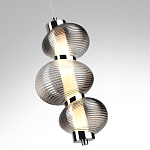 Подвесной светильник с 3-мя рифлеными стеклянными шарами Marcelh Light варинант исполнения - 9 | Loft Concept в Саратове