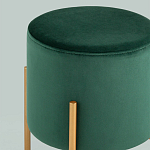 Зеленый пуф на золотистых ножках SANJAY варинант исполнения - 2 | Loft Concept в Саратове