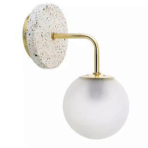Бра с белым матовым плафоном в форме шара Round White Matte Lampshade
