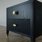 Тумба прикроватная с двумя ящиками Elsa Dreams Black варинант исполнения - 3 | Loft Concept в Саратове