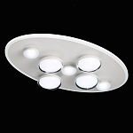 Потолочный светильник овальной формы белого цвета с 7-ю лампами Lunar Pebbles варинант исполнения - 4 | Loft Concept в Саратове