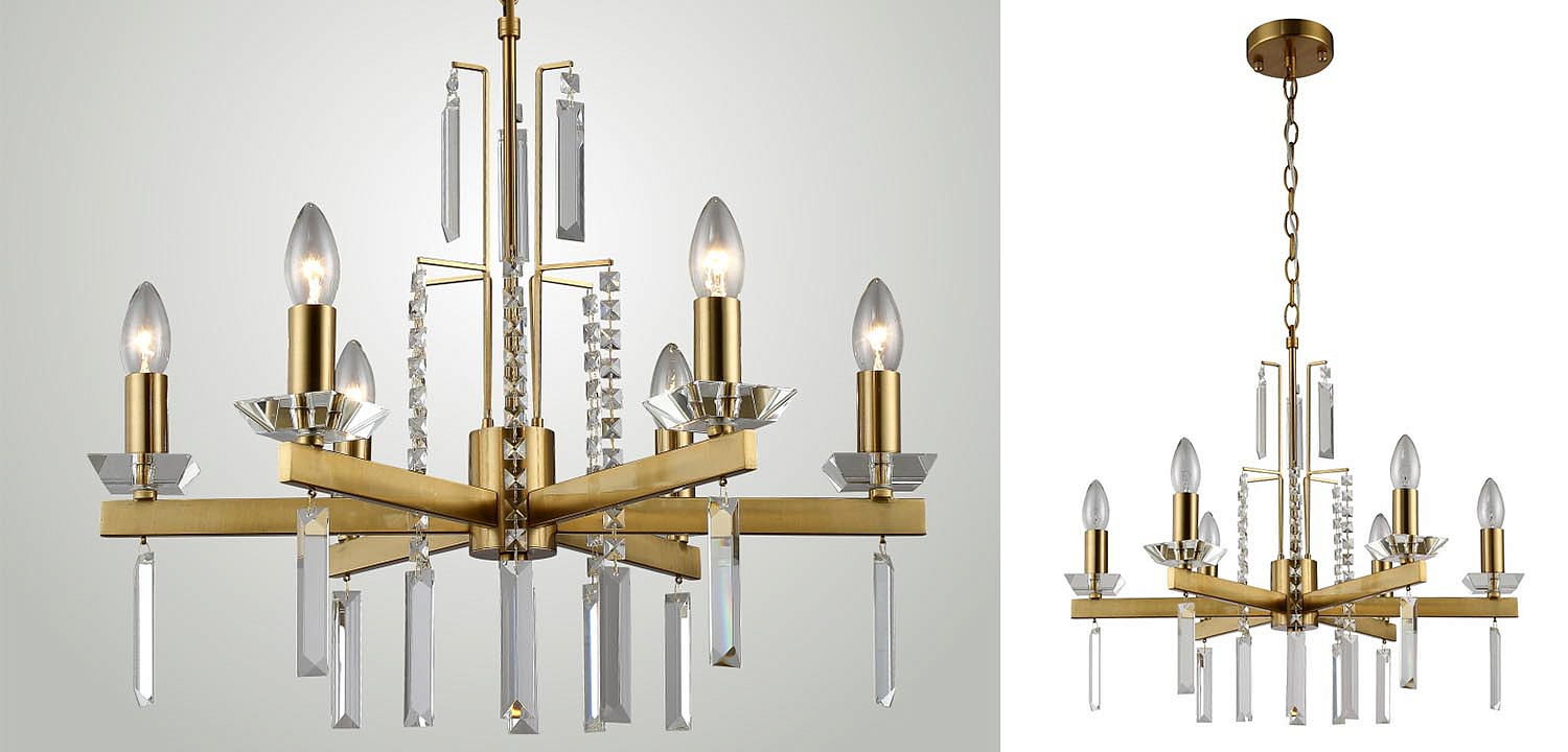 Люстра Vivien Crystal Brass Chandelier 6 Люстра Vivien Crystal Brass Chandelier 6 - Loft-Concept в Саратове