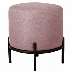 Круглый пуф на металлических ножках с обивкой из рогожки Casey Poof варинант исполнения - 3 | Loft Concept в Саратове