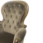 Кресло с мягкой обивкой из коричневого велюра на 4-х деревянных ножках Evelyn Classical Armchair варинант исполнения - 4 | Loft Concept в Саратове