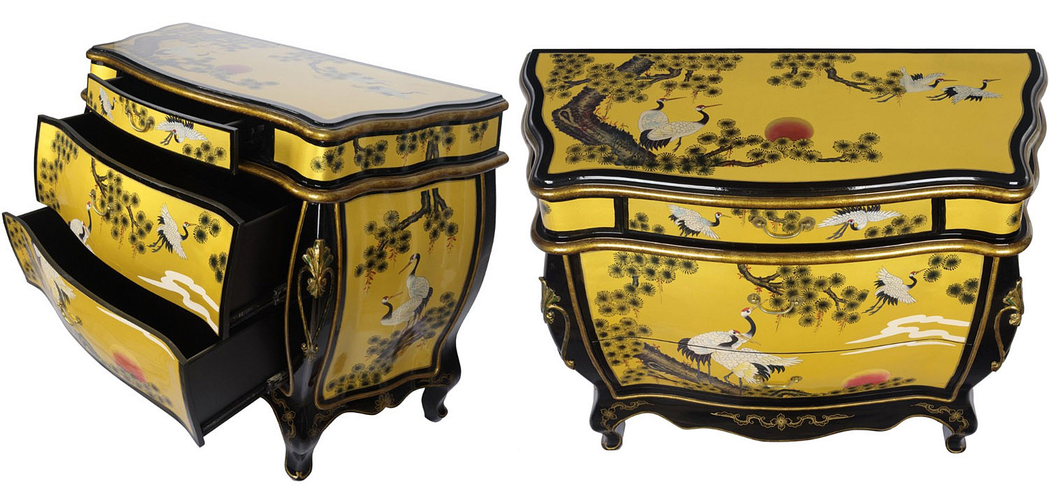 Китайский комод с журавлями Grus chest of drawers Китайский комод с журавлями Grus chest of drawers - Loft-Concept в Саратове