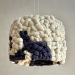 Светильник вязаный из шерсти Черно-белый варинант исполнения - 1 | Loft Concept в Саратове