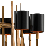 Люстра с 8-ю черными цилиндрическими плафонами Stylistic Lines варинант исполнения - 1 | Loft Concept в Саратове