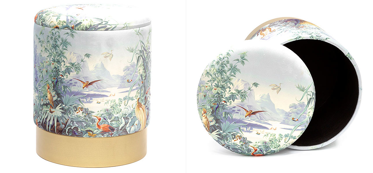 Пуф PUF Jungle Print с крышкой Adrian Пуф PUF Jungle Print с крышкой Adrian - Loft-Concept в Саратове