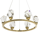 Подвесная круглая люстра с хрустальными плафонами Esme Crystal Brass Ring Chandelier варинант исполнения - 1 | Loft Concept в Саратове