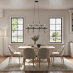 Люстра подвесная с 8-ю лампами и стеклянными круглыми подвесками Currey & Company варинант исполнения - 2 | Loft Concept в Саратове