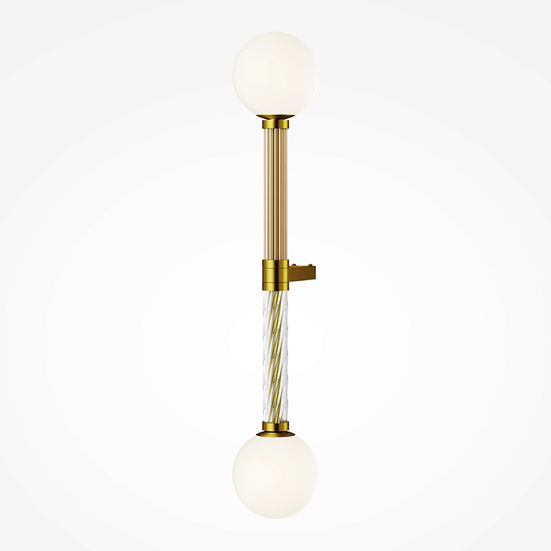 Бра со стеклянными вставками Helios Латунь Прозрачное Стекло в Саратове | Loft Concept 