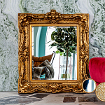 Зеркало настенное золотое с резным орнаментом Classic Ornament Mirror варинант исполнения - 2 | Loft Concept в Саратове
