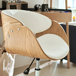 Вращающееся офисное кресло на колёсах Delwyn Chair White варинант исполнения - 6 | Loft Concept в Саратове