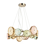 Люстра с плафонами из разноцветного стекла Glass Peonies варинант исполнения - 2 | Loft Concept в Саратове