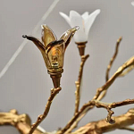 Люстра в виде золотой ветки с цветами Glass Flower Pendant Light варинант исполнения - 1 | Loft Concept в Саратове