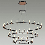 Люстра подвесная с тремя круглыми ярусами и цилиндрическими плафонами Arnaut Light варинант исполнения - 3 | Loft Concept в Саратове