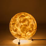 Настольная лампа из перламутра на металлическом каркасе Indonesian Egg варинант исполнения - 4 | Loft Concept в Саратове