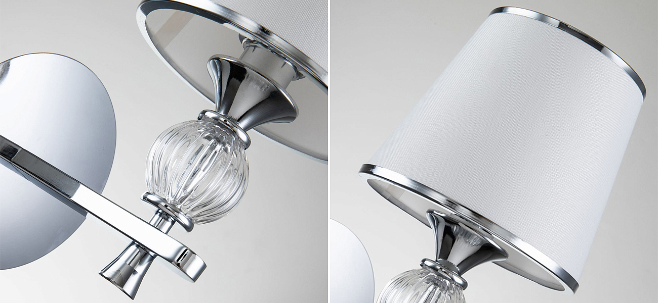 Бра цвета хром с тканевыми плафонами LUMINAIRE Бра цвета хром с тканевыми плафонами LUMINAIRE - Loft-Concept в Саратове