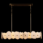 Люстра подвесная линейная с текстурированными мраморными элементами Marble square варинант исполнения - 2 | Loft Concept в Саратове