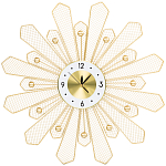 Часы настенные из металла в виде солнца с белым циферблатом Mirror Tower Clock варинант исполнения - 1 | Loft Concept в Саратове