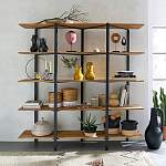 Стеллаж из массива дуба и стали Robson Rack Industrisal Metal Rust варинант исполнения - 4 | Loft Concept в Саратове