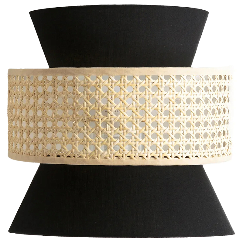 Бра с плетеным декором из ротанга Bonnie Wicker Black Wall Lamp Бежевый Черный Бра с плетеным декором из ротанга Bonnie Wicker Black Wall Lamp Бежевый Черный в Саратове | Loft Concept