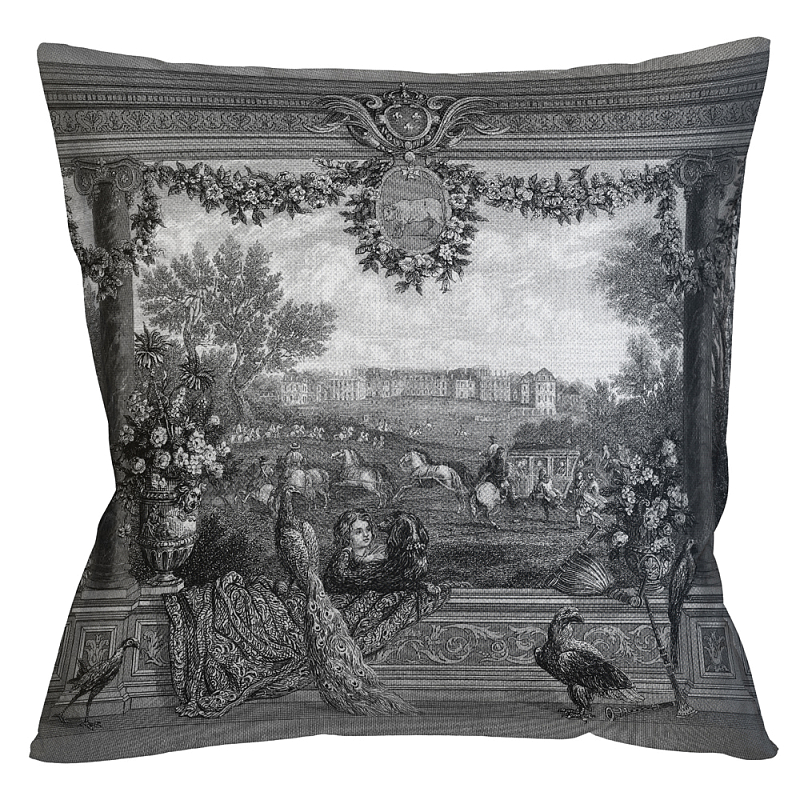 Декоративная подушка Versailles Pillow Черно-белый Бежевый Декоративная подушка Versailles Pillow Черно-белый Бежевый в Саратове | Loft Concept