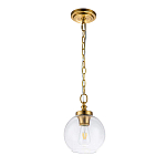 Подвесной светильник латунного цвета с прозрачным стеклянным плафоном Feiss варинант исполнения - 11 | Loft Concept в Саратове