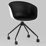 Офисное кресло из пластика с мягким сиденьем Eggshell Black варинант исполнения - 2 | Loft Concept в Саратове