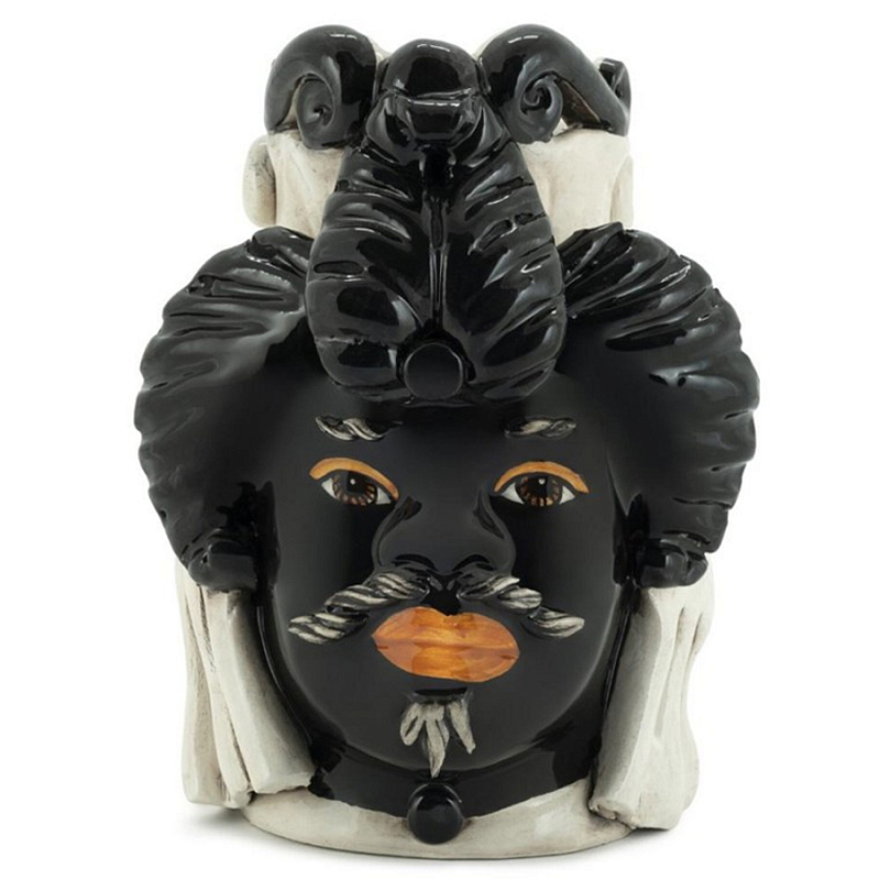 Ваза Vase Moro Man Small Black Черный Бежевый Ваза Vase Moro Man Small Black Черный Бежевый в Саратове | Loft Concept