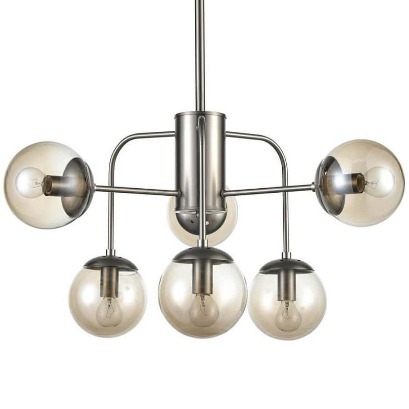 Люстра Amber Balls Chandelier 6 Никель Янтарь (Amber) Люстра Amber Balls Chandelier 6 Никель Янтарь (Amber) в Саратове | Loft Concept