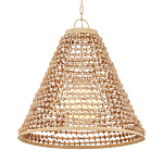 Подвесной светильник в форме колокола из деревянных бусин Wooden Beads варинант исполнения - 3 | Loft Concept в Саратове